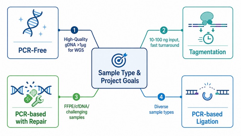 Six-Step Illumina Library Construction Workflow